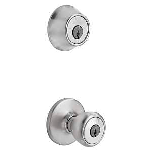 Kwikset 242T 26D CP K6 Combination Lockset, Knob Handle, Tylo Design, Satin Chrome, 3 Grade, Metal