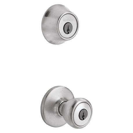 Kwikset 242T 26D CP K6 Combination Lockset, Knob Handle, Tylo Design, Satin Chrome, 3 Grade, Metal