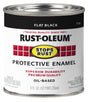 Stops Rust 7776730 Enamel Paint, Oil Base, Flat Sheen, Black, 0.5 pt, Can, 50 to 110 sq-ft/qt Coverage Area