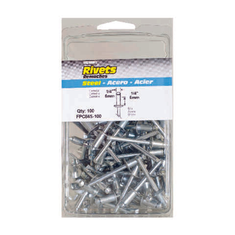 Surebonder 1/4 in. D X 3/8 in. Steel Rivets Silver 100 pk