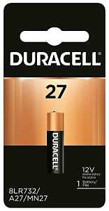 Duracell MN27BPK Battery, 12 V Battery, 20 mAh, MN27 Battery, Alkaline