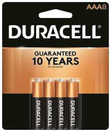 Duracell MN2400B8Z Battery, 1.5 V Battery, 1.15 Ah, AAA Battery, Alkaline, Manganese Dioxide