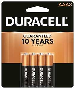 Duracell MN2400B8Z Battery, 1.5 V Battery, 1.15 Ah, AAA Battery, Alkaline, Manganese Dioxide