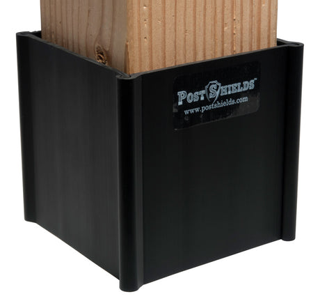 Post Shields Inc. 4 in. H X 4 in. W X 4 in. L Plastic Black Fence Post Protection, Pack of 10