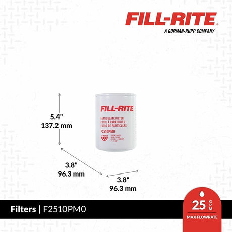 Fill-Rite F2510PM0 Filter, Fiber, White, For: Fill-Rite 1200KTG9075 and 1200KTG9100 Filter Heads