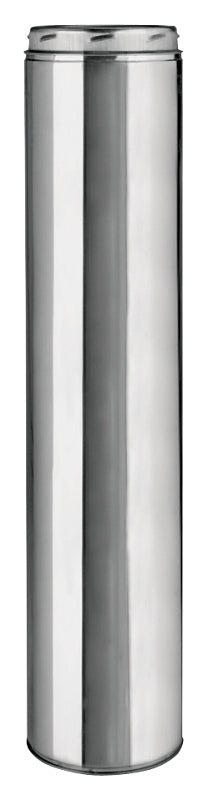 Selkirk 206024U Chimney Pipe, 8 in OD, 24 in L, Stainless Steel