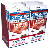 JT Eaton Stick-Em Pro Series Small Glue Board Trap For Insects/Mice/Spiders 12 pk, Pack of 12