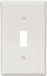 Eaton Wiring Devices BP5134W Wallplate, Standard-Size, 4-1/2 in L, 2-3/4 in W, 1-Gang, Nylon, White, Pack of 5