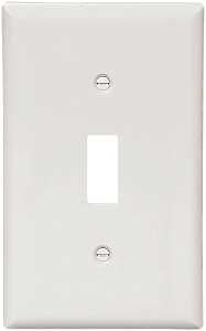 Eaton Wiring Devices BP5134W Wallplate, Standard-Size, 4-1/2 in L, 2-3/4 in W, 1-Gang, Nylon, White, Pack of 5