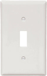 Eaton Wiring Devices BP5134W Wallplate, Standard-Size, 4-1/2 in L, 2-3/4 in W, 1-Gang, Nylon, White, Pack of 5