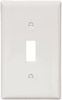 Eaton Wiring Devices BP5134W Wallplate, Standard-Size, 4-1/2 in L, 2-3/4 in W, 1-Gang, Nylon, White, Pack of 5