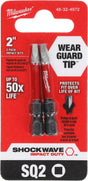 Milwaukee SHOCKWAVE 48-32-4972 Impact-Duty Power Bit, #2 Drive, Square Drive, 2 in L, Alloy Steel