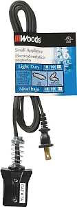 CCI 0291 Extension Cord, 6 ft L, 10 A, 125 V, Black