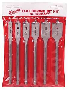 Milwaukee 49-22-0071 Boring Bit Set, Universal, 6-Piece, Carbon Steel