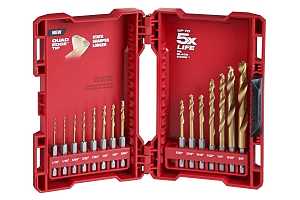 Milwaukee SHOCKWAVE Impact Duty RED HELIX 48-89-4670 Drill Bit Set, 15 -Piece, Steel, Titanium