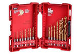 Milwaukee SHOCKWAVE Impact Duty RED HELIX 48-89-4670 Drill Bit Set, 15 -Piece, Steel, Titanium