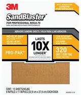 3M SandBlaster Series 30320ES-15-G Wet/Dry Abrasive Sandpaper, 11 in L, 9 in W, 320 Grit, Very Fine