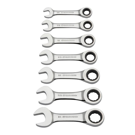 GearWrench 9507D Ratcheting Wrench Set, 7-Piece, Alloy Steel, Full Polish Chrome
