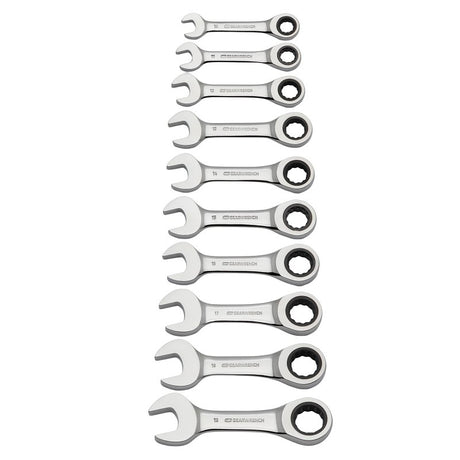 GearWrench 9520D Ratcheting Wrench Set, 10-Piece, Alloy Steel, Full Polish Chrome