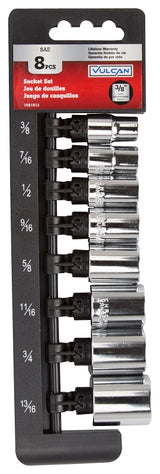 Vulcan MT6579338-P Socket Set, Chrome Vanadium Steel, Chrome