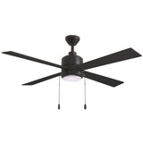 Boston Harbor S2501018-2-MBK Indoor Ceiling Fan, 52 in Sweep