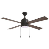 Boston Harbor S2501018-2-MBK Indoor Ceiling Fan, 52 in Sweep