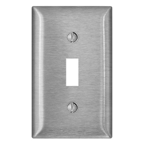 Leviton C Series SL1 Switch Wallplate, 4.54 in L, 2.79 in W, 1-Gang, Stainless Steel, Stainless Steel