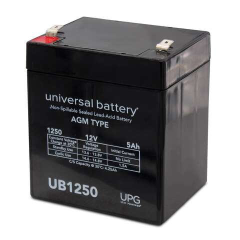 UPG UB1250 5 amps Lead Acid Battery, Pack of 2