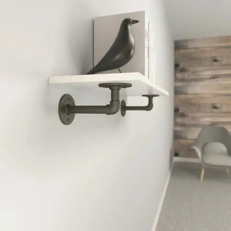 Shelf-Made Birmingham Series RP-201BREL-8IN Elbow Pipe Shelf Bracket, 50 lb, 4.3 in H, Steel, Powder-Coated