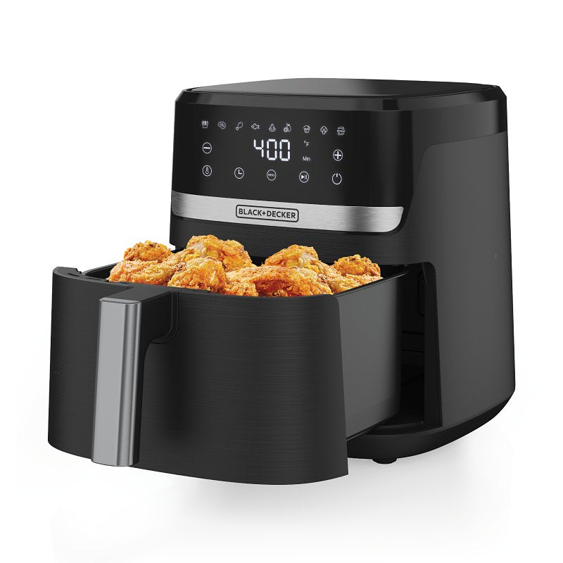 Black+Decker Purifry AFBD Series AFBD42-0BD Air Fryer, 4 qt, 1300 W, 1-Basket, Timer, Touch Control, Black