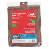 Ace 10 ft. W X 12 ft. L Medium Duty Polyethylene Tarp Brown/Green