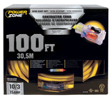 PowerZone ORP511935 Contractor Cord, 10 AWG Cable, 100 ft L, 15 A, 125 V, Yellow