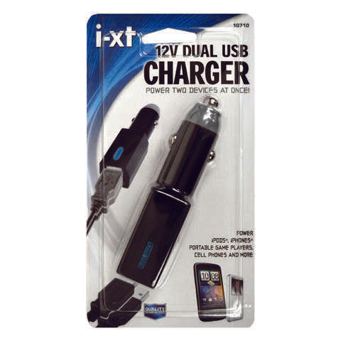 Goxt 12 V Black Dual USB Charger 1 pk