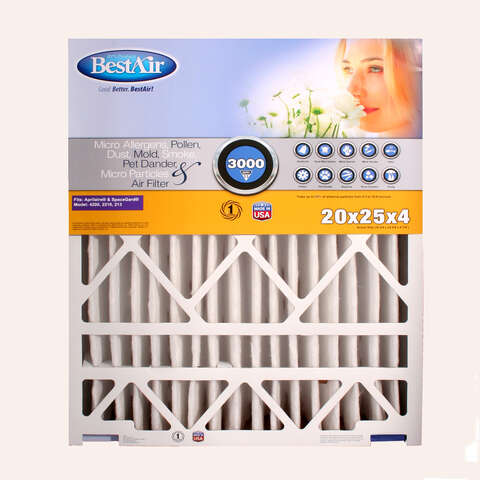 BestAir 20 in. W X 25 in. H X 4 in. D 13 MERV Pleated Air Filter 1 pk, Pack of 2