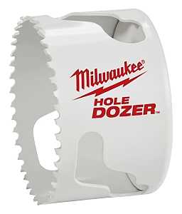 Milwaukee Hole Dozer 49-56-0163 Hole Saw, 2-3/4 in Dia, 1-5/8 in D Cutting, 5/8-18 Arbor, 3 TPI