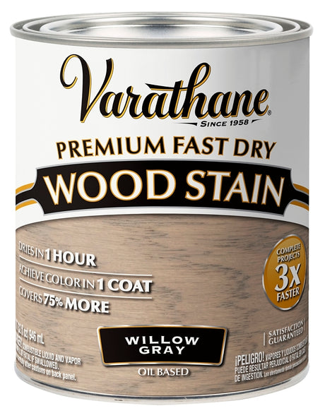 Varathane 357180 Fast Dry Stain, Willow Gray, Liquid, 1 qt