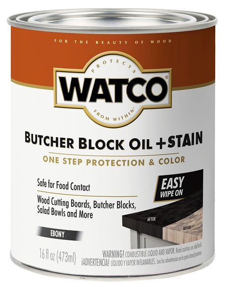 WATCO 359023 Oil and Stain, Ebony, Liquid, 16 oz Can