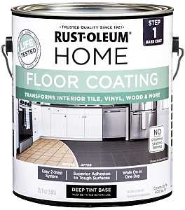 Rust-Oleum 358370 Floor Coating Kit, Deep, Black, 1 gal