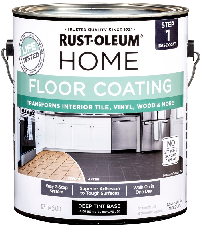 Rust-Oleum 358370 Floor Coating Kit, Deep, Black, 1 gal