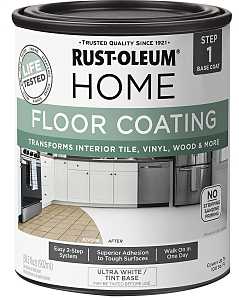 Rust-Oleum 358876 Concrete Floor Coating, Ultra White, 1 qt