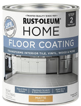 Rust-Oleum 358871 Floor Coating Kit, Matte, Clear, 1 qt