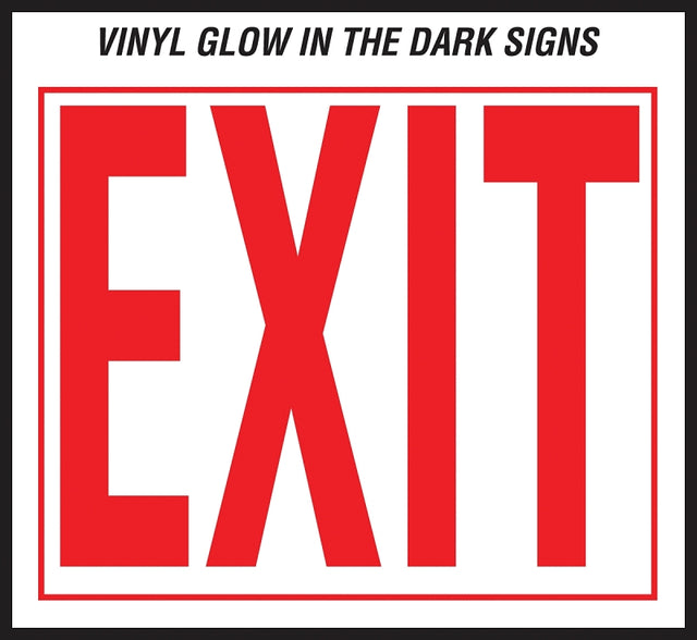 Hy-Ko EE-3 Safety Sign, Exit, Red Legend, Vinyl, 10 in W x 12 in H Dimensions, Pack of 10