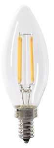 Feit Electric BPCTC40/950CA/FIL/2 LED Bulb, Decorative, B10 Lamp, 40 W Equivalent, E12 Lamp Base, Dimmable