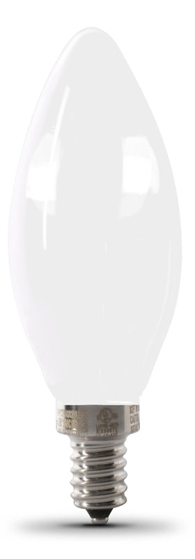 Feit Electric BPCTF40/927CA/FIL/2 LED Bulb, Specialty, Torpedo Tip Lamp, 40 W Equivalent, E12 Lamp Base, Dimmable