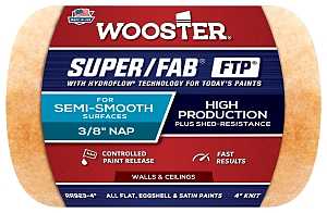 Wooster RR923-4 Roller Cover, 3/8 in Thick Nap, 4 in L, Fabric Cover, Lager