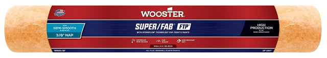 Wooster RR923-18 Roller Cover, 3/8 in Thick Nap, 18 in L, Fabric Cover, Lager