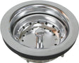 ProSource PMB-131 Basket Strainer, 3-1/2 in Dia, Chrome, For: 3-1/2 in Dia Opening Sink