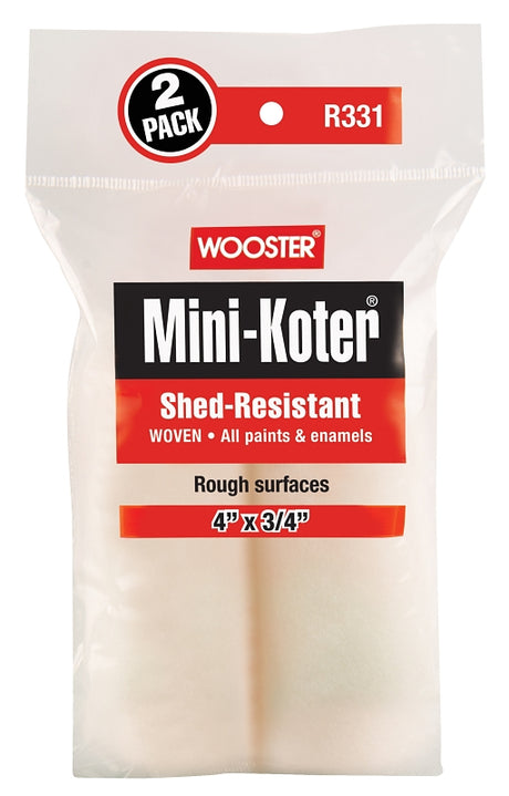 Wooster R329-6 Mini Roller Cover, 3/4 in Thick Nap, 6 in L, Fabric Cover, 2/PK