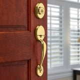 Kwikset 800CE LIP L03 SMT 6AL Exterior Handleset, Chelsea Design, Polished Brass, 3 Grade, Re-Key Technology: SmartKey