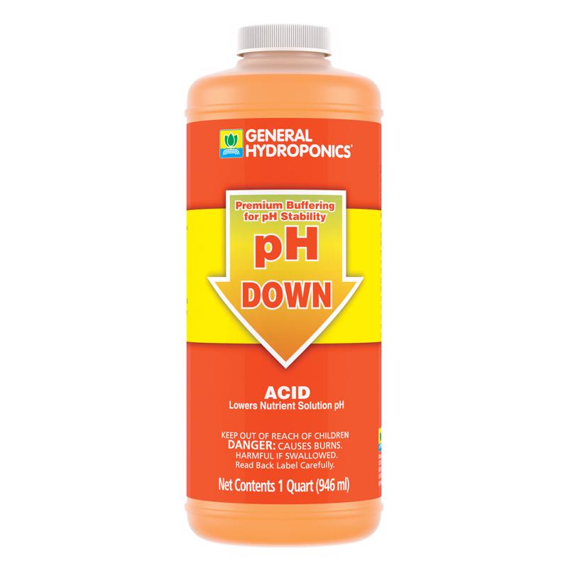 General Hydroponics pH Down Liquid pH Control 1 qt, Pack of 12